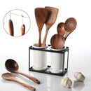 RustikaWood – 5 - Piece Wooden Kitchen Utensil Set - Kalinzy