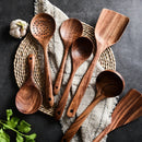RustikaWood – 5 - Piece Wooden Kitchen Utensil Set - Kalinzy
