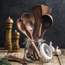 RustikaWood – 5 - Piece Wooden Kitchen Utensil Set - Kalinzy