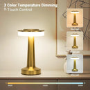 RetroGlow Cordless Touch LED Bedside Table Lamp - Kalinzy