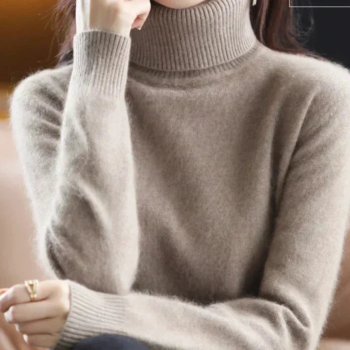 Women’s Mink Cashmere Turtleneck Sweater Pullover