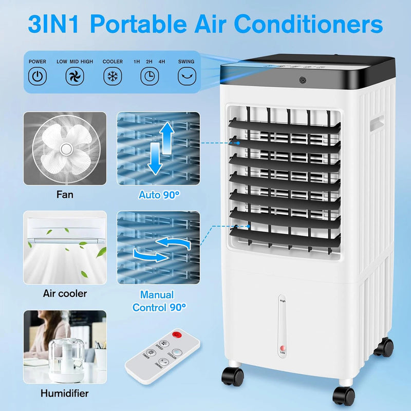ChillMist – Portable Air Cooler with Fan and Water Humidifier - Kalinzy