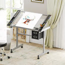 CraftStudio – Adjustable Drafting Drawing Table with Storage - Kalinzy