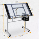 CraftStudio – Adjustable Drafting Drawing Table with Storage - Kalinzy