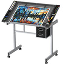 CraftStudio – Adjustable Drafting Drawing Table with Storage - Kalinzy