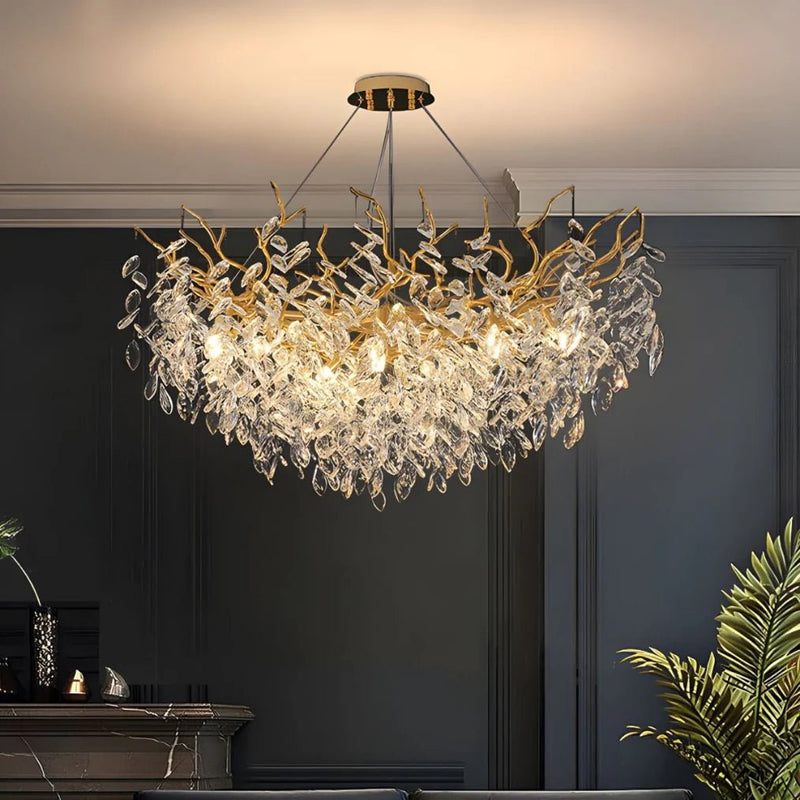 CrystaLeaf - Modern Crystal Branch Chandelier Light - Kalinzy