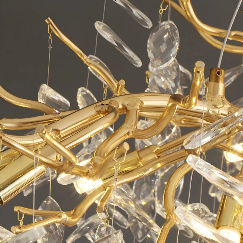 CrystaLeaf - Modern Crystal Branch Chandelier Light - Kalinzy