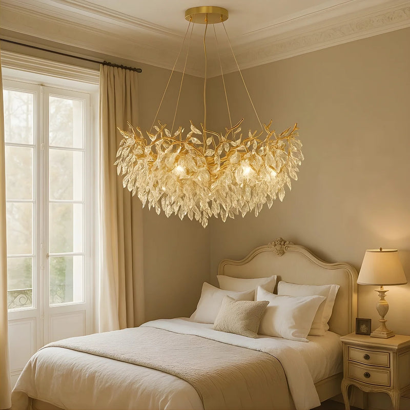 CrystaLeaf - Modern Crystal Branch Chandelier Light - Kalinzy