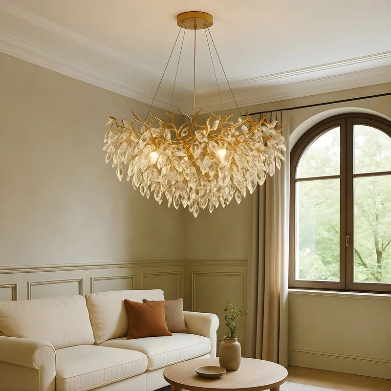 CrystaLeaf - Modern Crystal Branch Chandelier Light - Kalinzy
