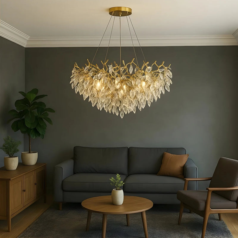 CrystaLeaf - Modern Crystal Branch Chandelier Light - Kalinzy