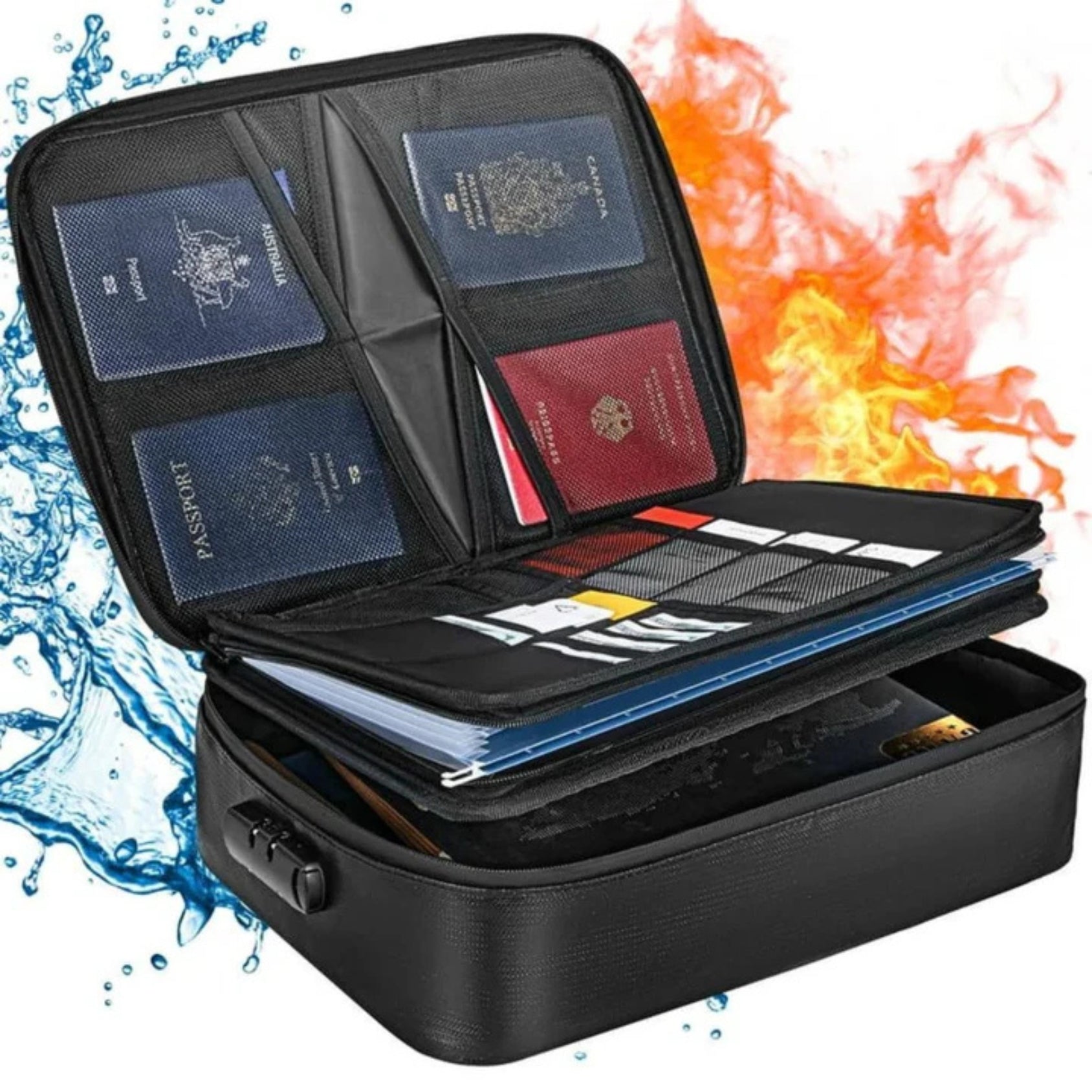 FireGuardVault – Fireproof Waterproof Box for Documents