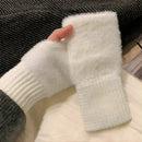 FluffEase – Fluffy Fingerless Gloves for Women - Kalinzy