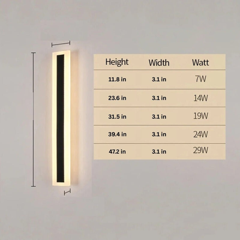 IllumiLine – Modern Waterproof Outdoor LED Wall Light - Kalinzy