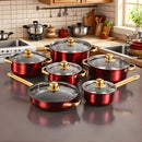 LuxiSteel - 12 Piece Non Stick Cookware Set - Kalinzy