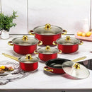 LuxiSteel - 12 Piece Non Stick Cookware Set - Kalinzy