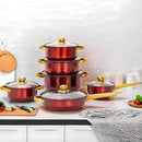 LuxiSteel - 12 Piece Non Stick Cookware Set - Kalinzy