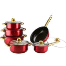 LuxiSteel - 12 Piece Non Stick Cookware Set - Kalinzy