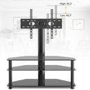 OptiMount – 3 Shelf Glass Floor Tv Stand with Swivel Mount - Kalinzy