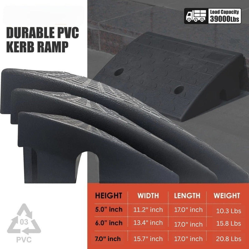 RampForce Duo – 2Pcs Heavy Duty Driveway Curb Ramp - Kalinzy