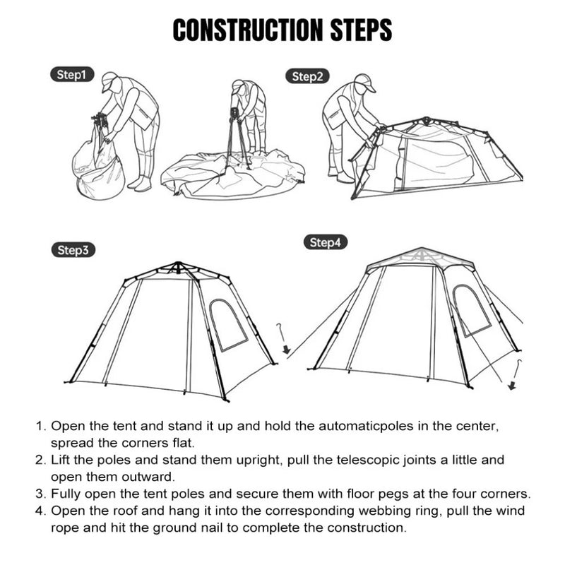RapidDome – Instant 4 Person Pop Up Camping Tent - Kalinzy