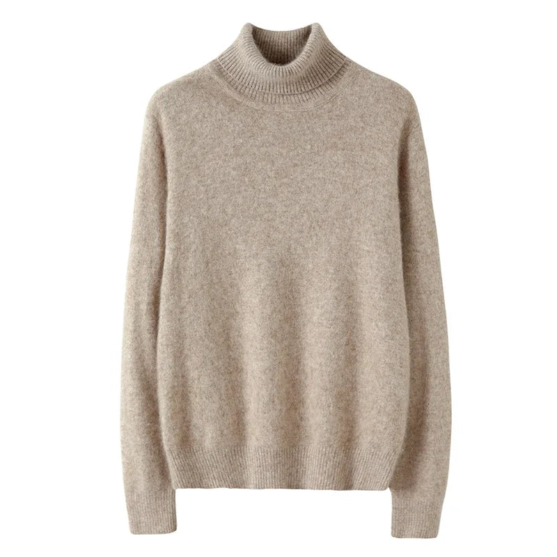 Women’s Mink Cashmere Turtleneck Sweater Pullover