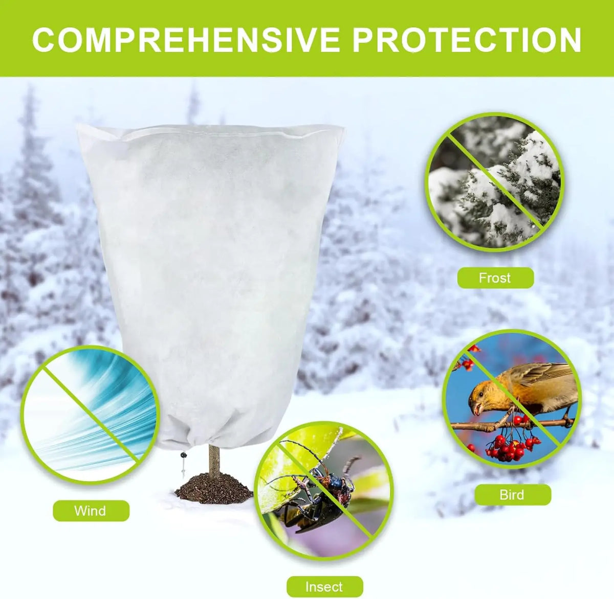 Non-Woven Winter Plant Protection Cover With Zipper