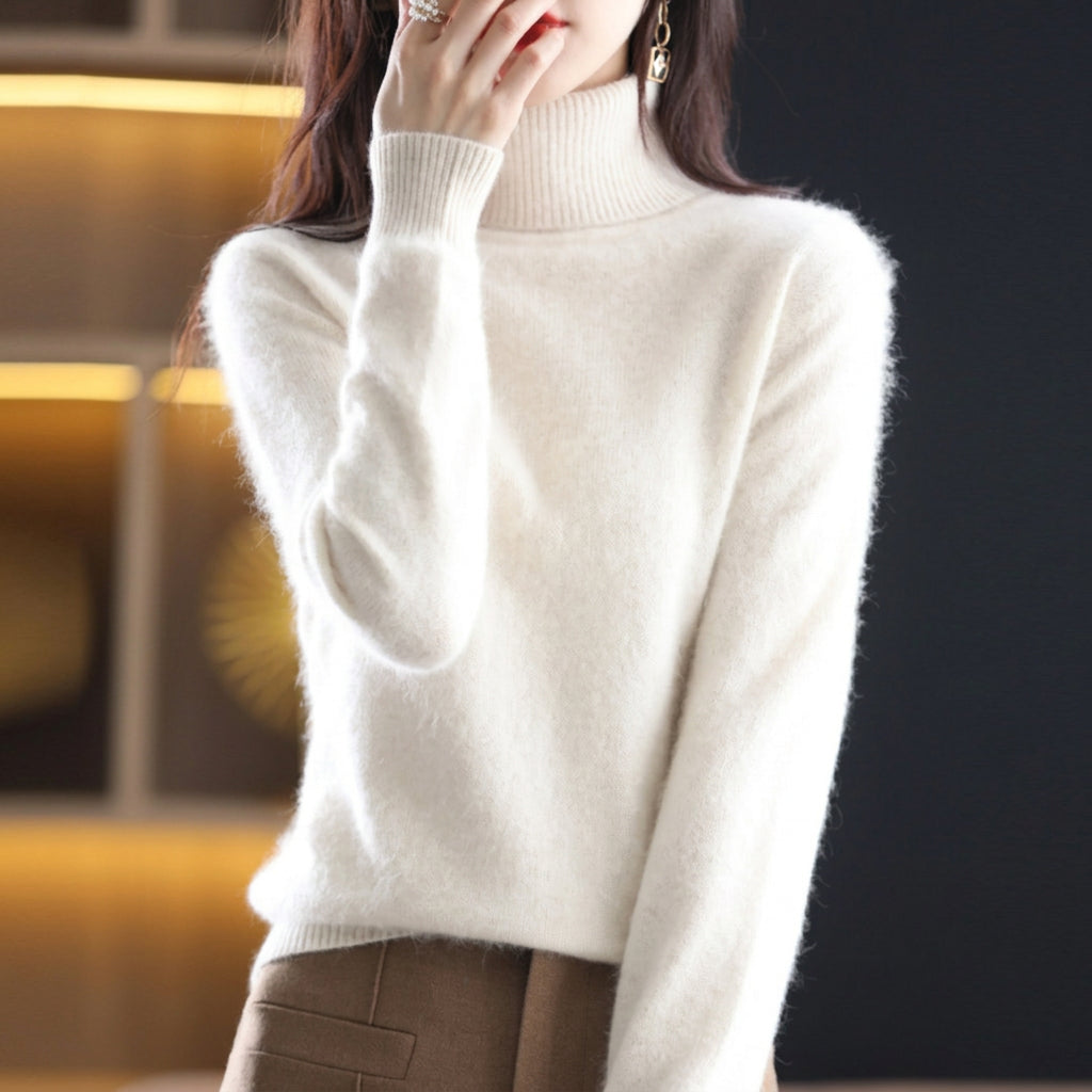 Women’s Mink Cashmere Turtleneck Sweater Pullover