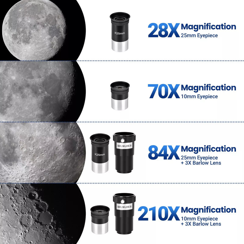 StarGlide – Smart Beginner 210x Zoom Professional Telescope - Kalinzy