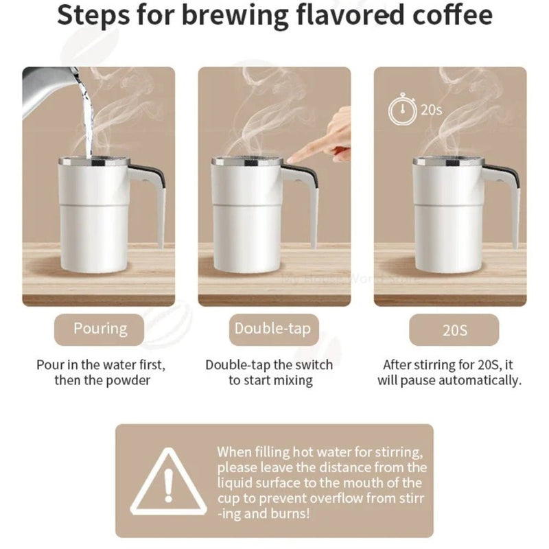 SwirlSip – Rechargeable Self Stirring Coffee Mug - Kalinzy