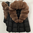 WarmlyLuxe - Women’s Fluffy Collar Jacket with Fur Hood for Winter - Kalinzy