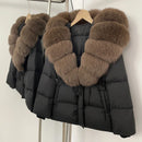 WarmlyLuxe - Women’s Fluffy Collar Jacket with Fur Hood for Winter - Kalinzy
