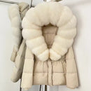 WarmlyLuxe - Women’s Fluffy Collar Jacket with Fur Hood for Winter - Kalinzy
