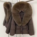 WarmlyLuxe - Women’s Fluffy Collar Jacket with Fur Hood for Winter - Kalinzy