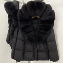 WarmlyLuxe - Women’s Fluffy Collar Jacket with Fur Hood for Winter - Kalinzy