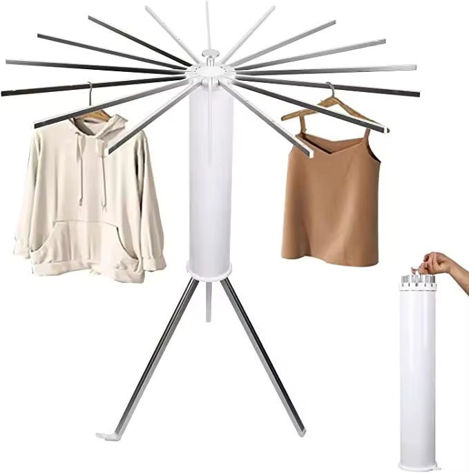 Round Clothes Rack Foldable AeroFold Foldable Clothes Drying Rack - Kalinzy