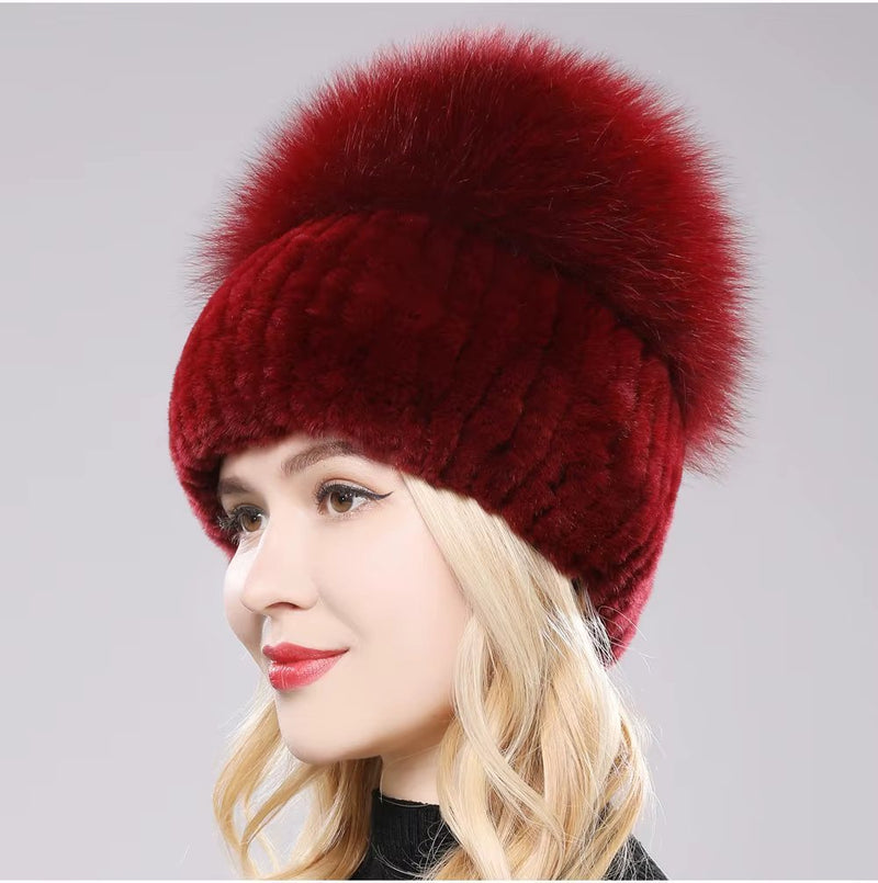 FrostAura Fox Fur Hat - Kalinzy