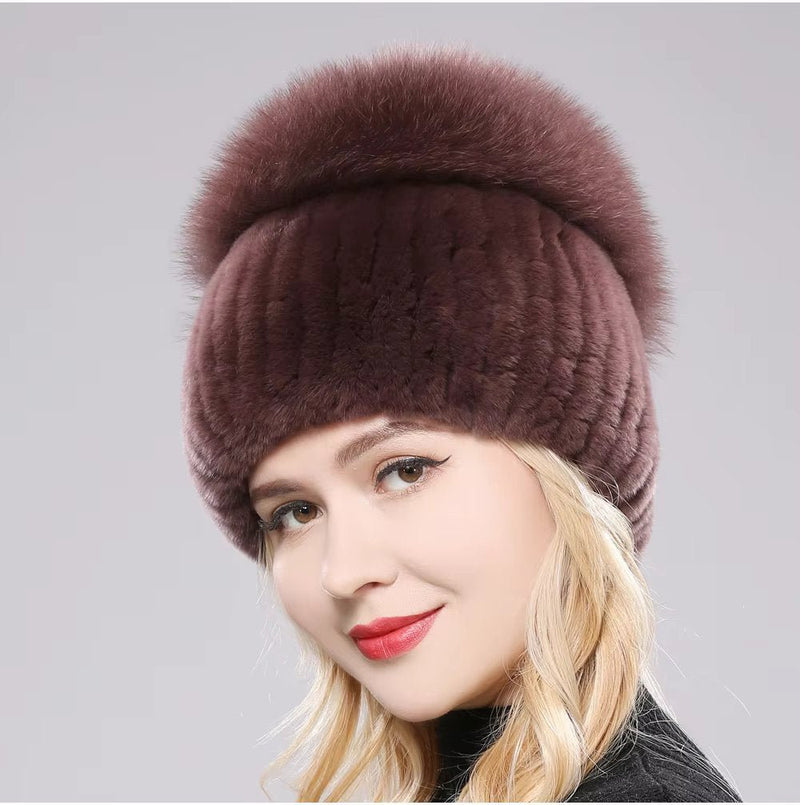 FrostAura Fox Fur Hat - Kalinzy