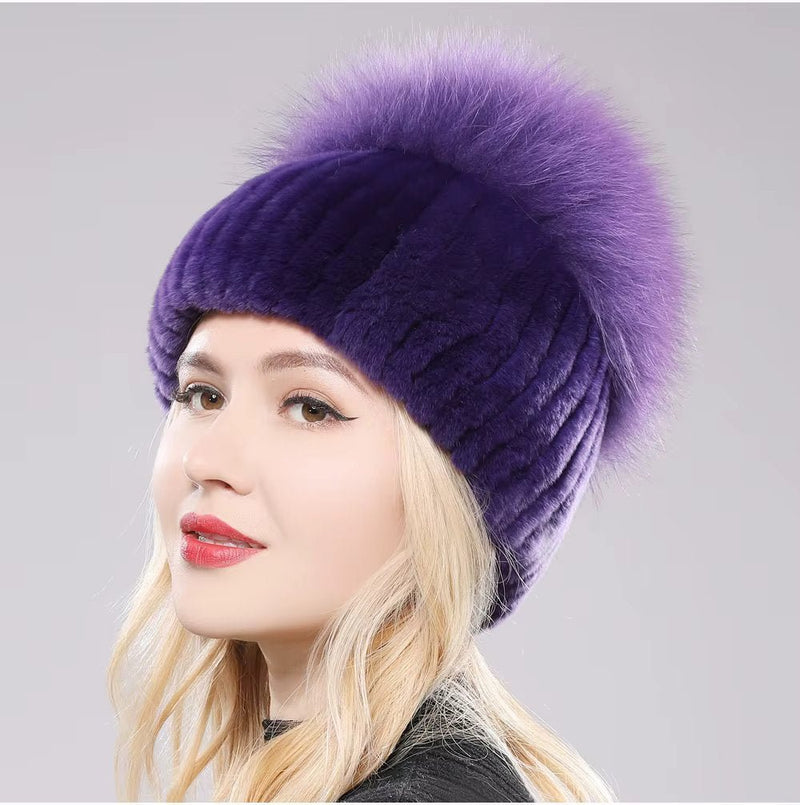 FrostAura Fox Fur Hat - Kalinzy