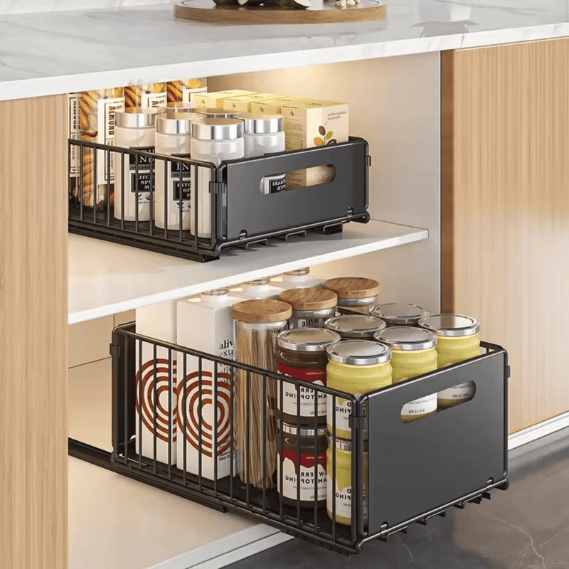 GlideEase Kitchen Cabinet Organizers - Kalinzy