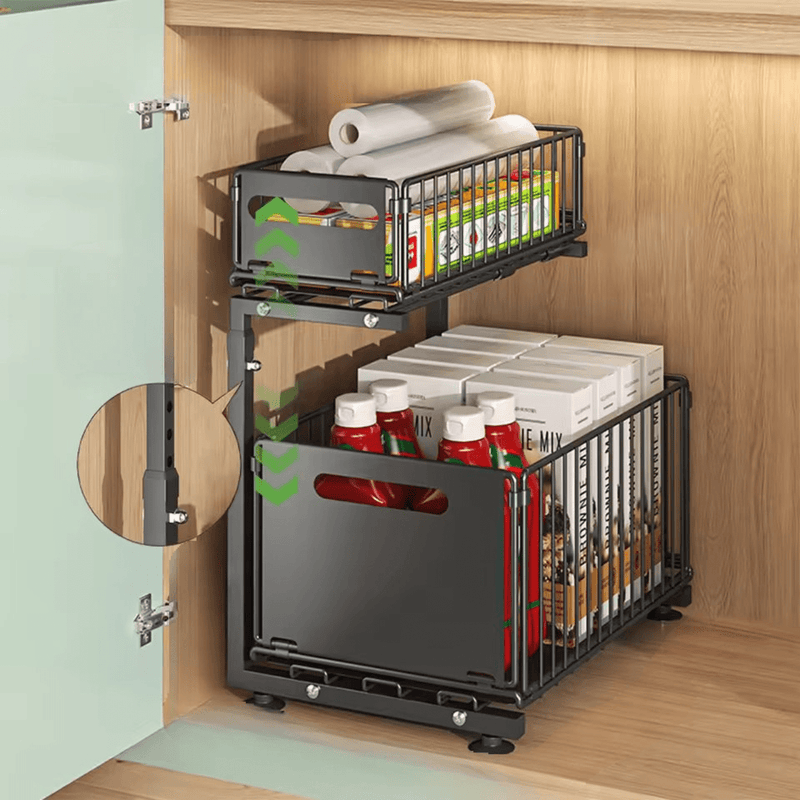 GlideEase Kitchen Cabinet Organizers - Kalinzy