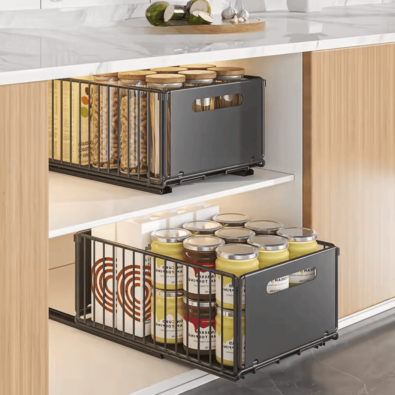 GlideEase Kitchen Cabinet Organizers - Kalinzy