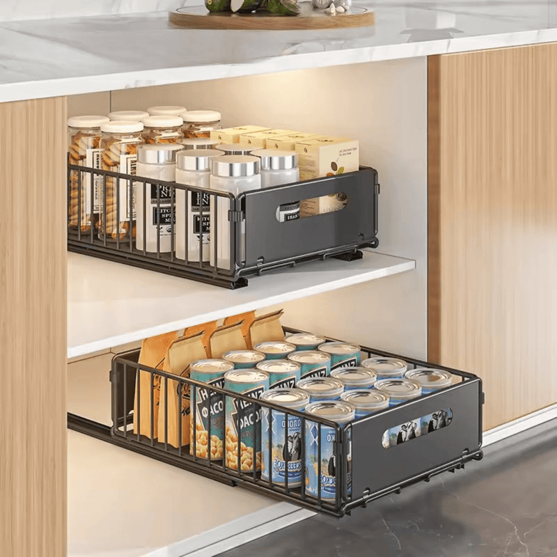 GlideEase Kitchen Cabinet Organizers - Kalinzy