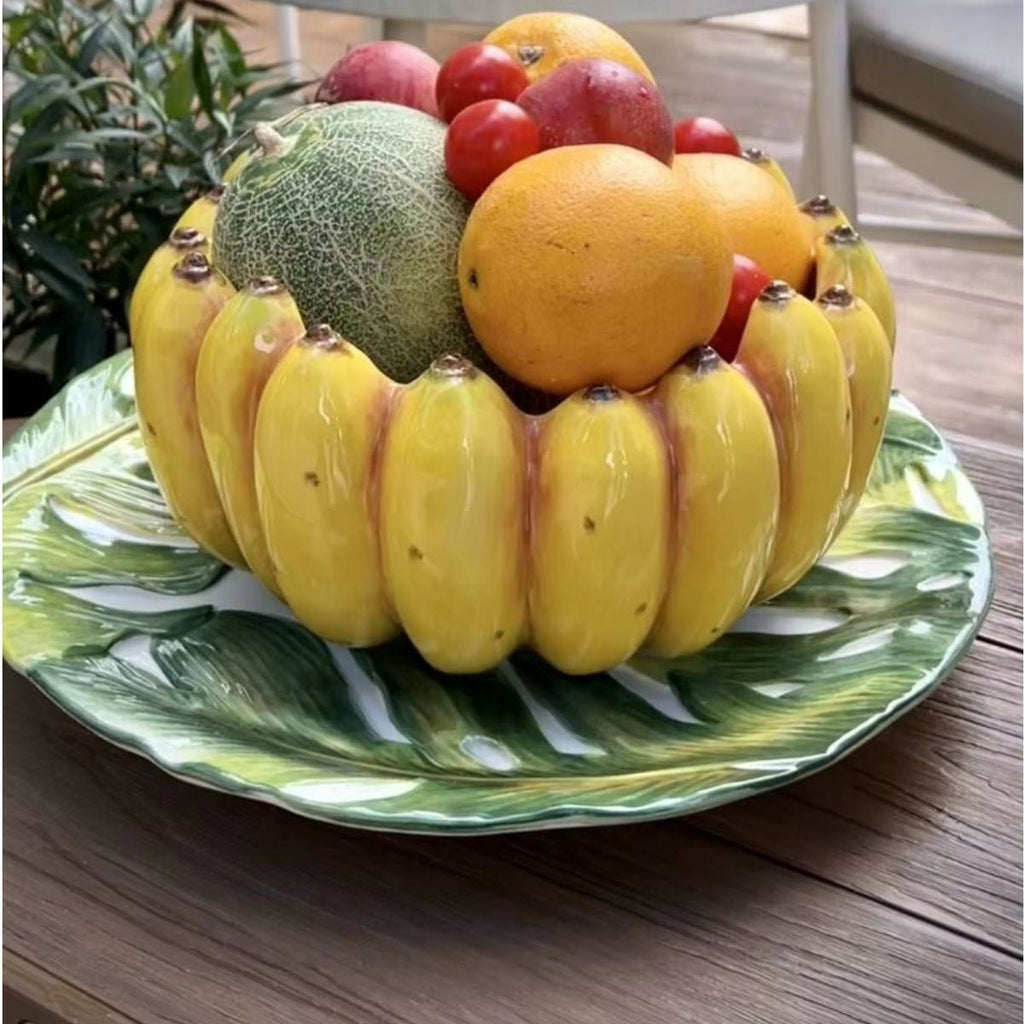 Golden Arc Banana Ceramic Fruit Bowl - Kalinzy