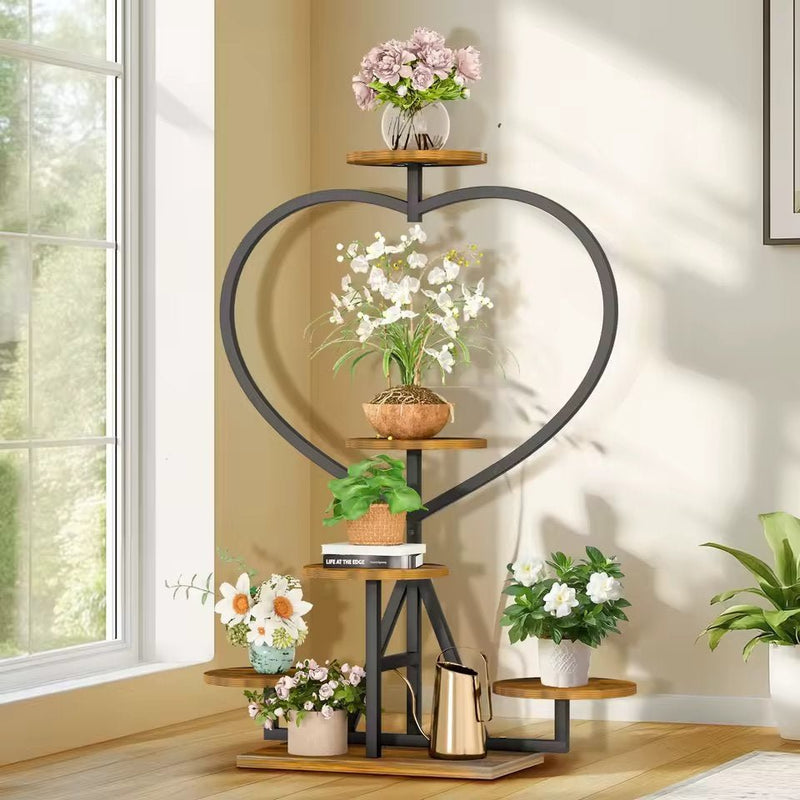 PureHeart Heart Shape Metal Plant Stand 5 Tier - Kalinzy