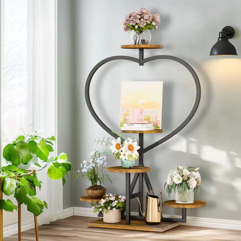 PureHeart Heart Shape Metal Plant Stand 5 Tier - Kalinzy