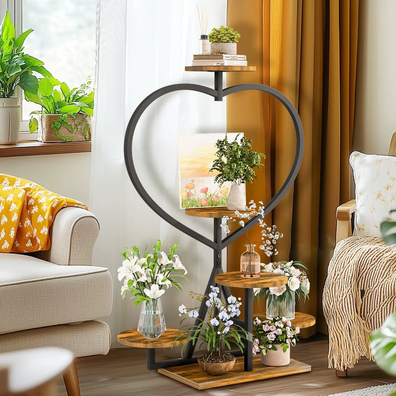 PureHeart Heart Shape Metal Plant Stand 5 Tier - Kalinzy