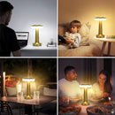 RetroGlow Cordless Touch LED Bedside Table Lamp - Kalinzy