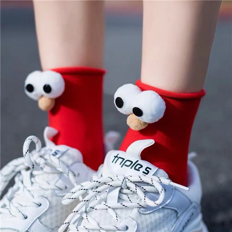3D Eyes Funny Socks For Women - Kalinzy