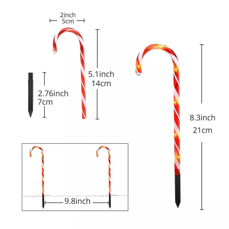 Christmas Candy Cane Pathway Led Lights - Kalinzy