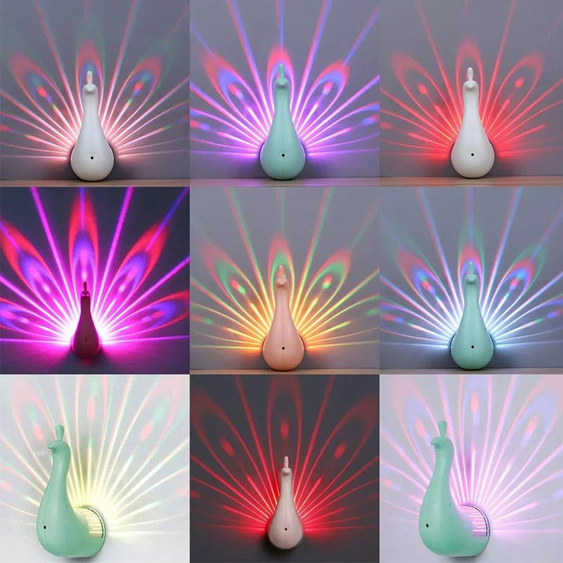 Colorful LED Peacock Night-Light - Kalinzy